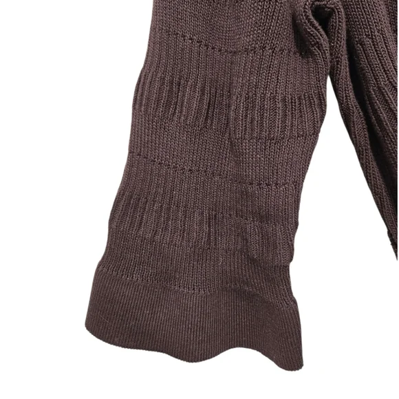Banana Republic Belted Cardigan Jacket Dark Brown XL Textured 100% Cotton NWT - Picture 6 of 14